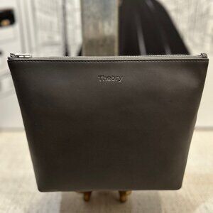 Theory Dark Sojourn Washed Leather Pouch/Clutch